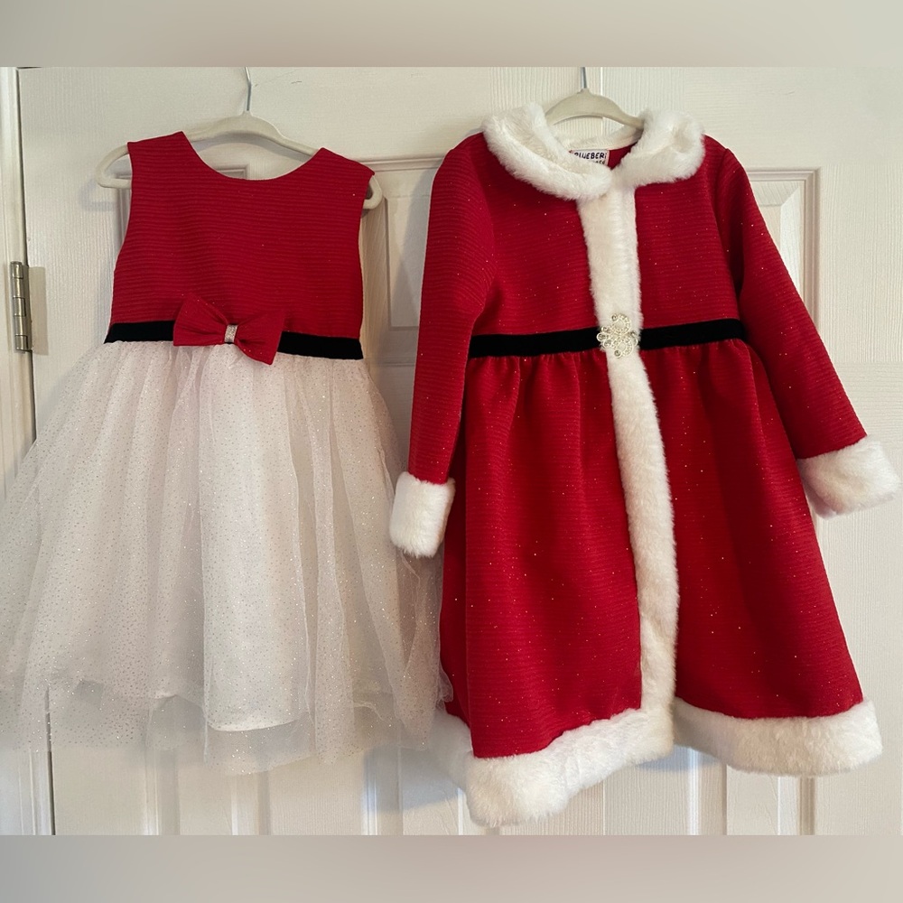 Blueberi Boulevard Red and White Kids Dress Set